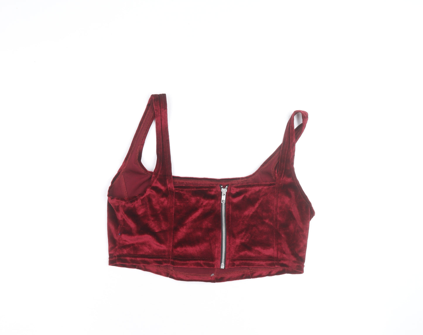 Beyond Retro Women's Red Velvet Cropped Tank Top M