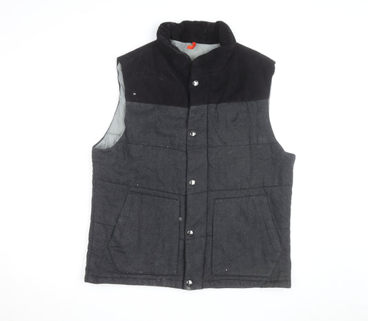 Nautica Men's Grey Wool Blend Padded Waistcoat Lined Bodywarmer Size L