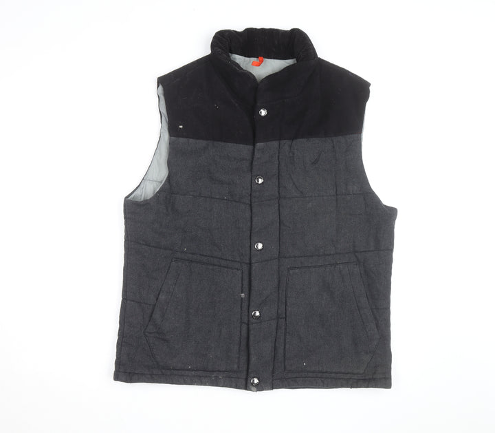 Nautica Men's Grey Wool Blend Padded Waistcoat Lined Bodywarmer Size L
