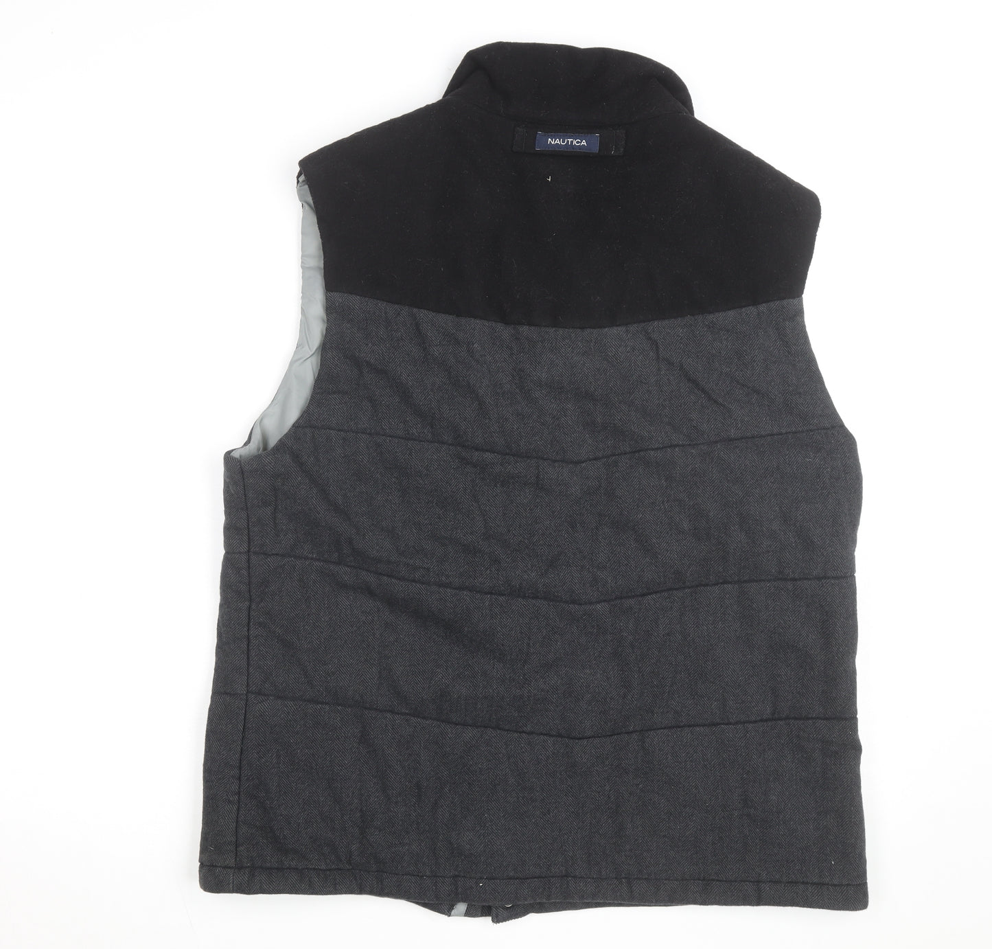 Nautica Men's Grey Wool Blend Padded Waistcoat Lined Bodywarmer Size L