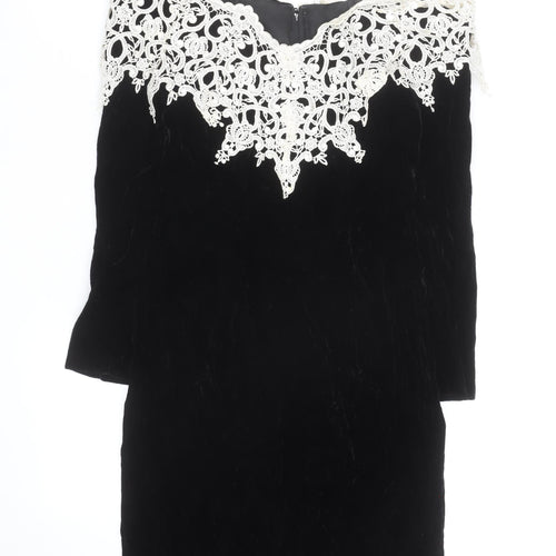 Town & Country Women’s Black Velvet Lace Off Shoulder Petite Dress Size 8