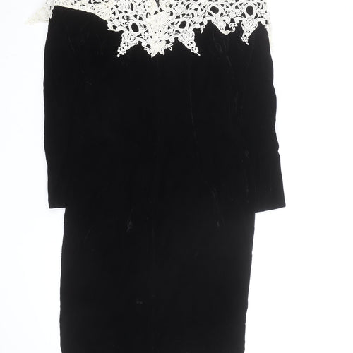 Town & Country Women’s Black Velvet Lace Off Shoulder Petite Dress Size 8
