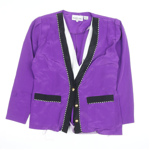 Andrea Gayle Women’s Purple Black Trim Blazer Jacket Size 8 Petite