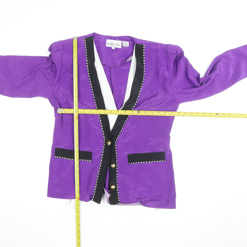 Andrea Gayle Women’s Purple Black Trim Blazer Jacket Size 8 Petite