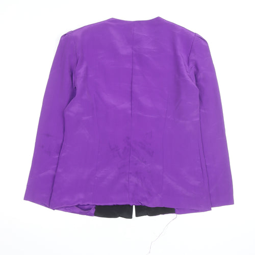 Andrea Gayle Women’s Purple Black Trim Blazer Jacket Size 8 Petite