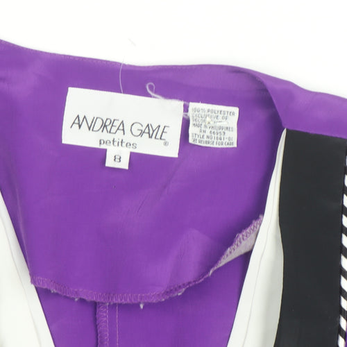 Andrea Gayle Women’s Purple Black Trim Blazer Jacket Size 8 Petite