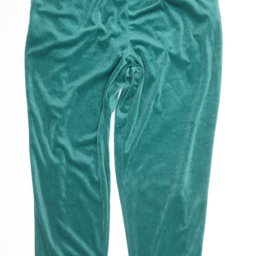 Jaclyn Smith Sport Unisex Green Velour Sweatpants M Relaxed Fit