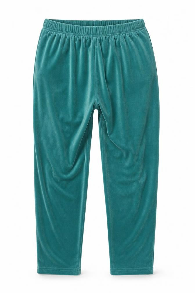 Jaclyn Smith Sport Unisex Green Velour Sweatpants M Relaxed Fit