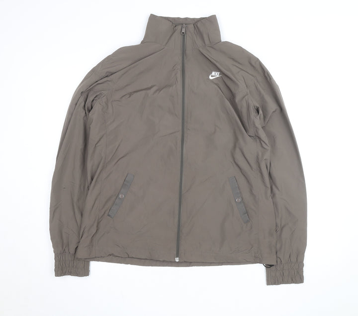 Nike Boys Brown Lightweight Windbreaker Jacket XL 16 Years Full Zip Sportswear