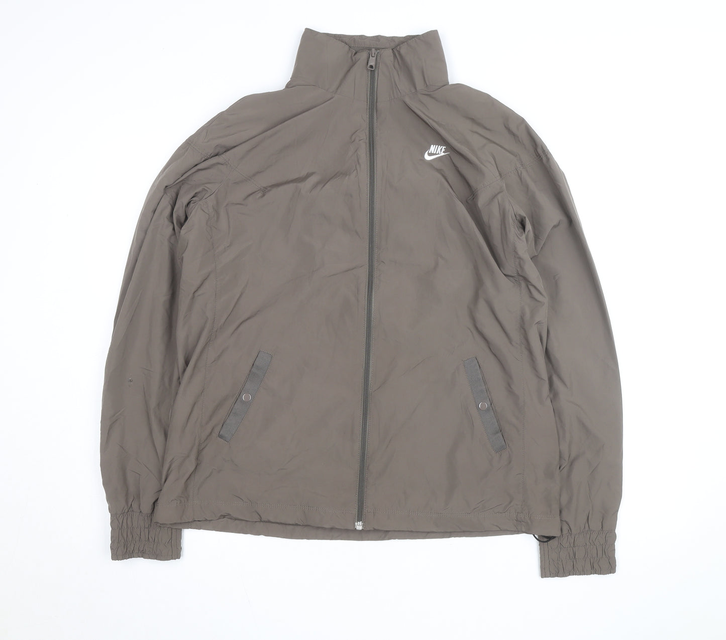 Nike Boys Brown Lightweight Windbreaker Jacket XL 16 Years Full Zip Sportswear