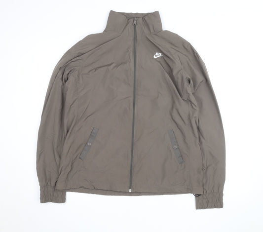 Nike Boys Brown Lightweight Windbreaker Jacket XL 16 Years Full Zip Sportswear