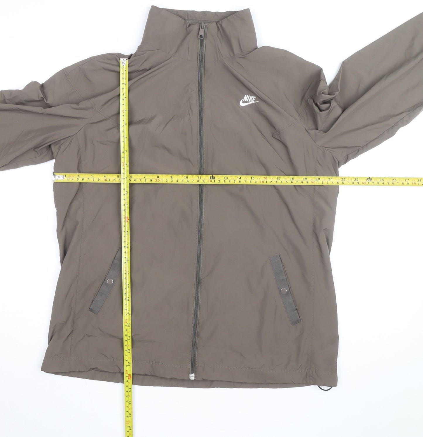 Nike Boys Brown Lightweight Windbreaker Jacket XL 16 Years Full Zip Sportswear