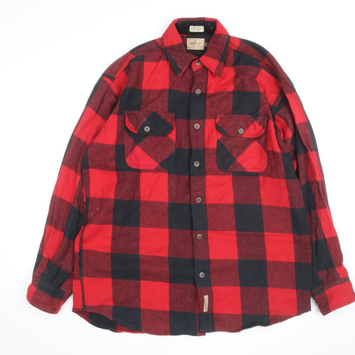 C.E. Schmidt Workwear Men's Red Black Check Flannel Shirt Size L
