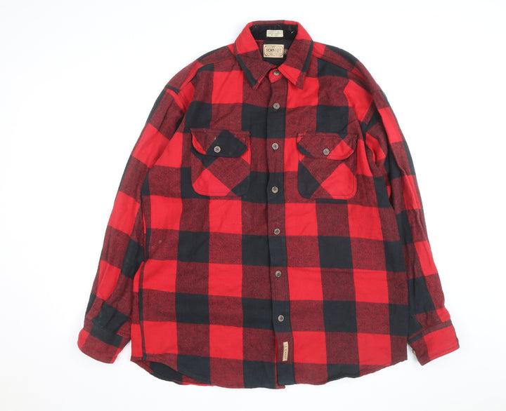 C.E. Schmidt Workwear Men's Red Black Check Flannel Shirt Size L