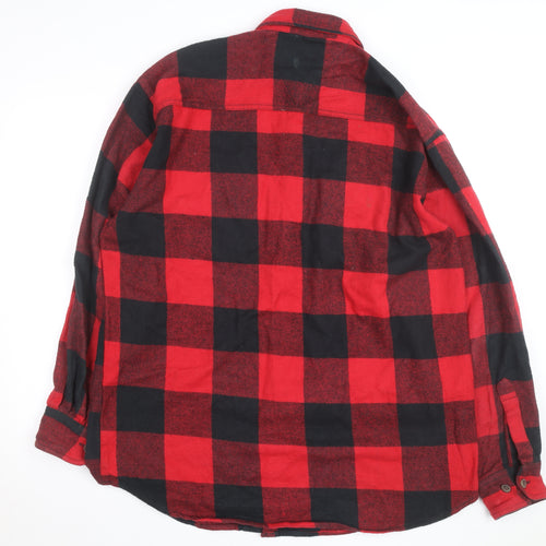 C.E. Schmidt Workwear Men's Red Black Check Flannel Shirt Size L