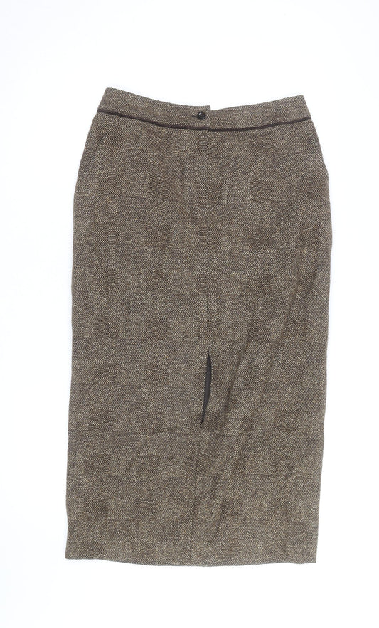 Dana Buchman Women's Brown Tweed Wool Pencil Skirt Size 12