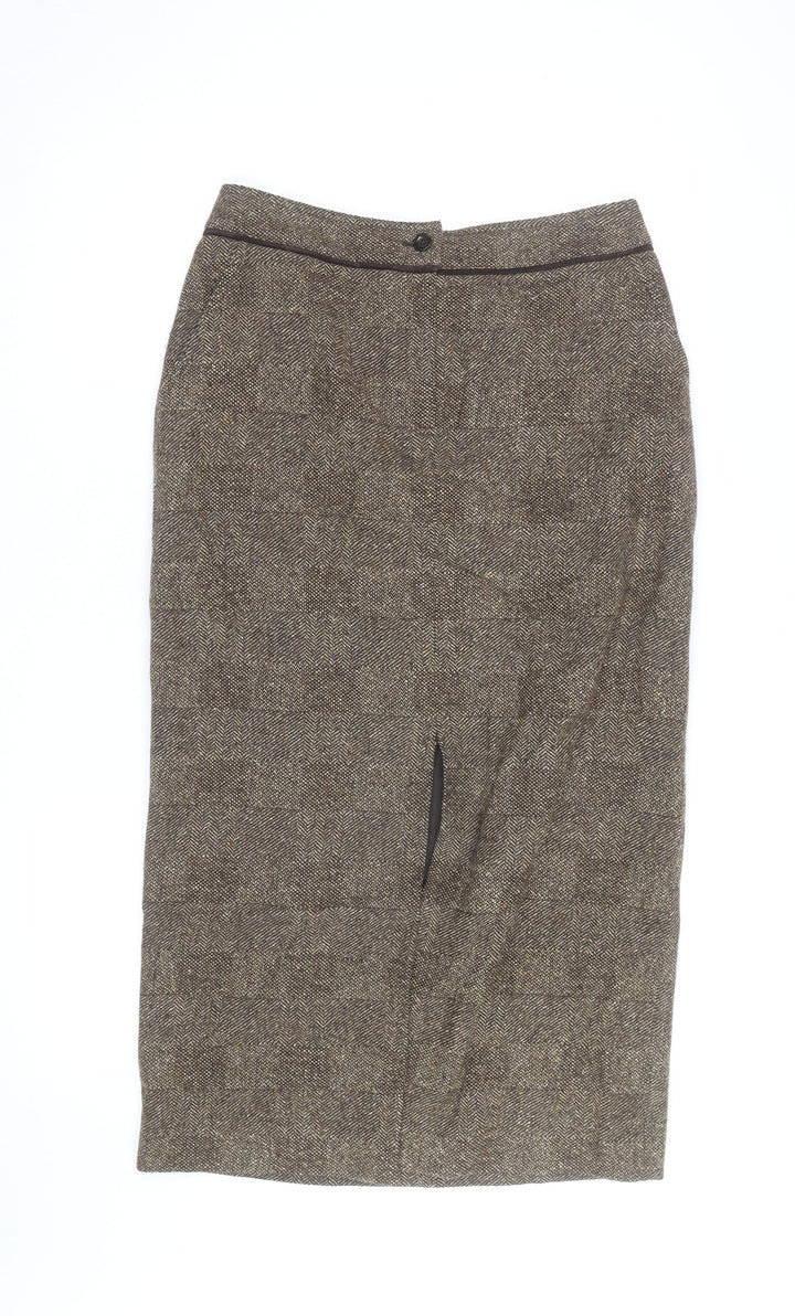Dana Buchman Women's Brown Tweed Wool Pencil Skirt Size 12