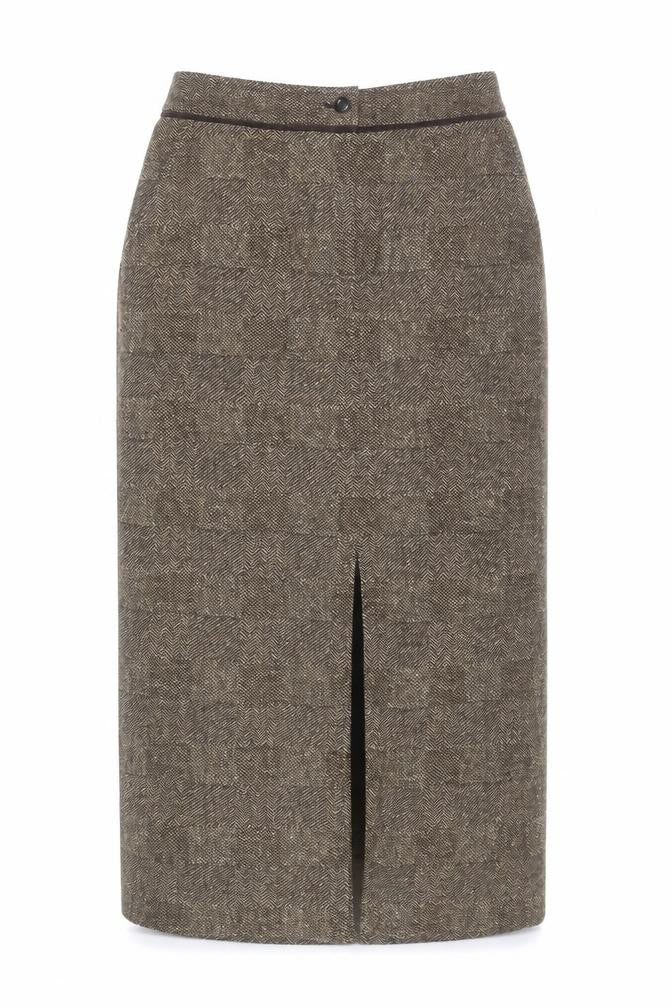 Dana Buchman Women's Brown Tweed Wool Pencil Skirt Size 12