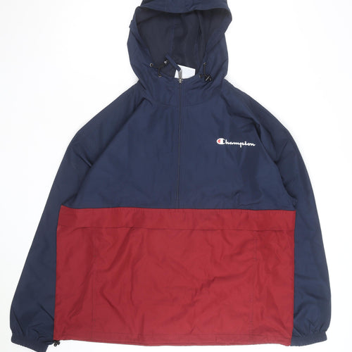 Champion Men's Blue XL Hooded Windbreaker Jacket