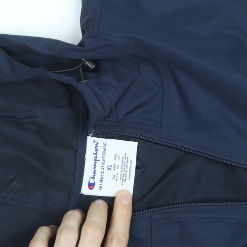 Champion Men's Blue XL Hooded Windbreaker Jacket