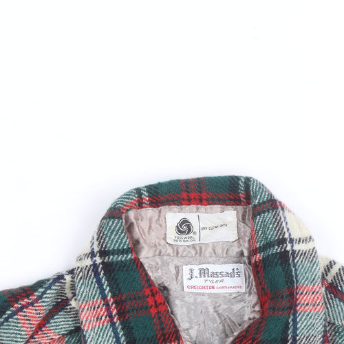 J. Massals Men's Multicoloured Wool Flannel Plaid Button-Up Shirt L