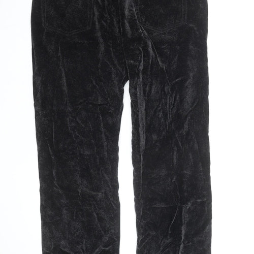 Epidemic Men's Black Velvet Straight-Leg Trousers Size 34