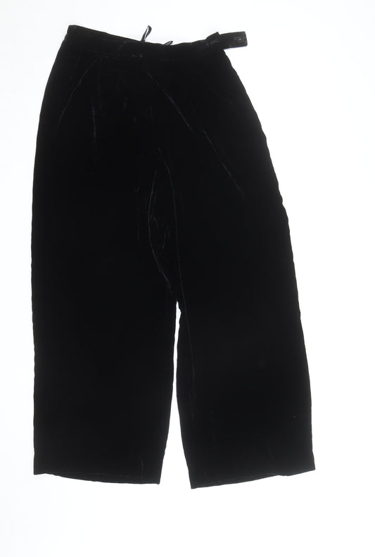 Liz Claiborne Women’s Black Velvet Wide-Leg Trousers Size 8