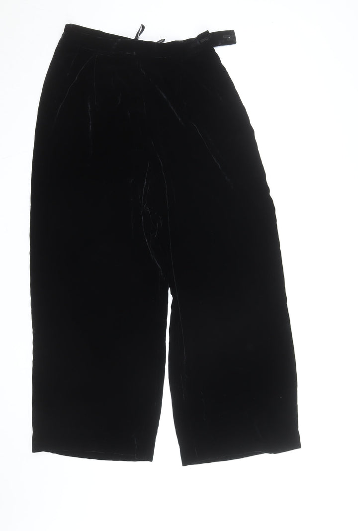 Liz Claiborne Women’s Black Velvet Wide-Leg Trousers Size 8
