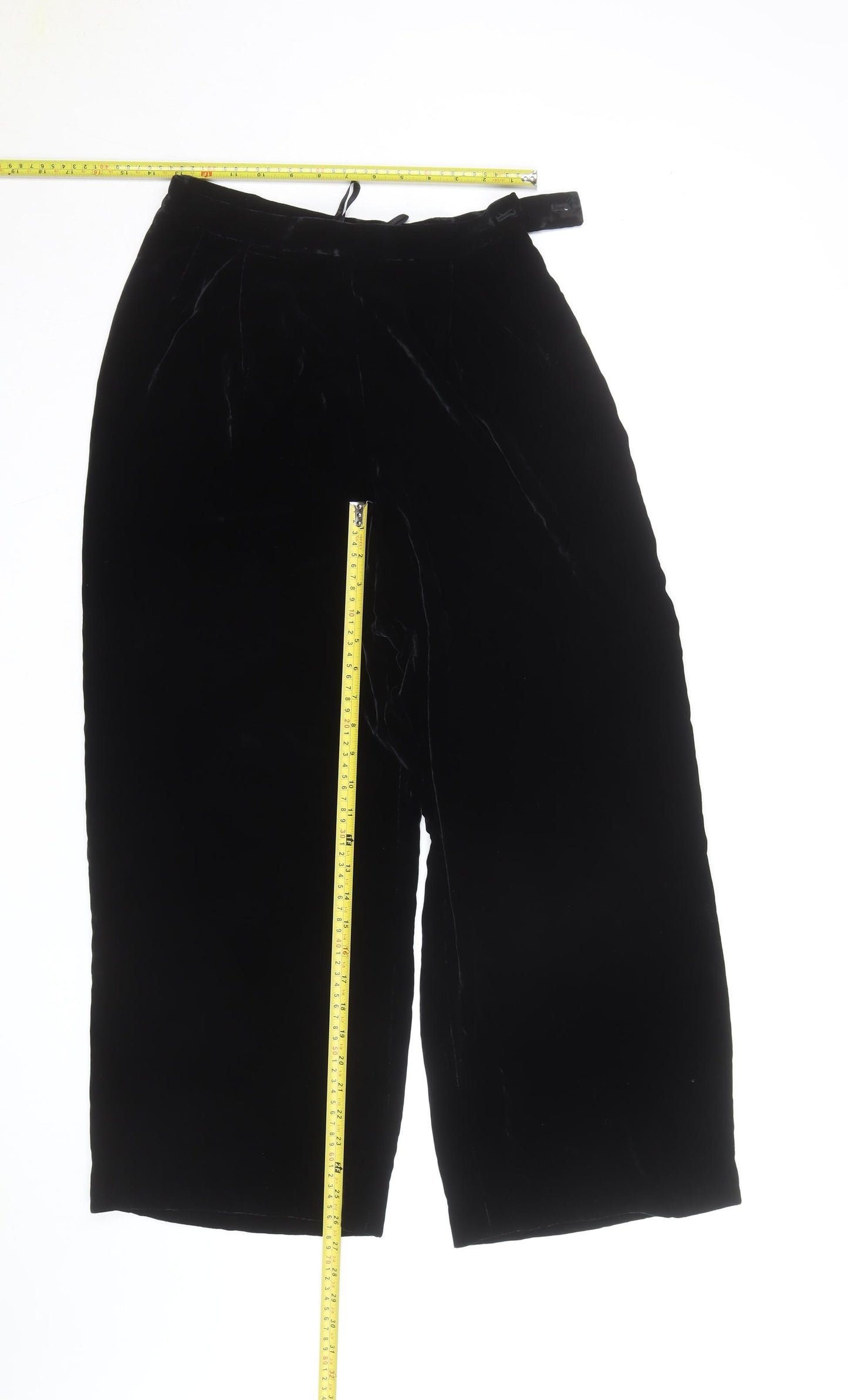 Liz Claiborne Women’s Black Velvet Wide-Leg Trousers Size 8