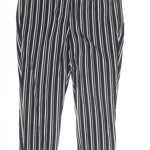 Worthington Women’s Black Striped Ankle Slim Trousers Size 14