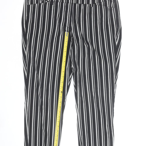 Worthington Women’s Black Striped Ankle Slim Trousers Size 14