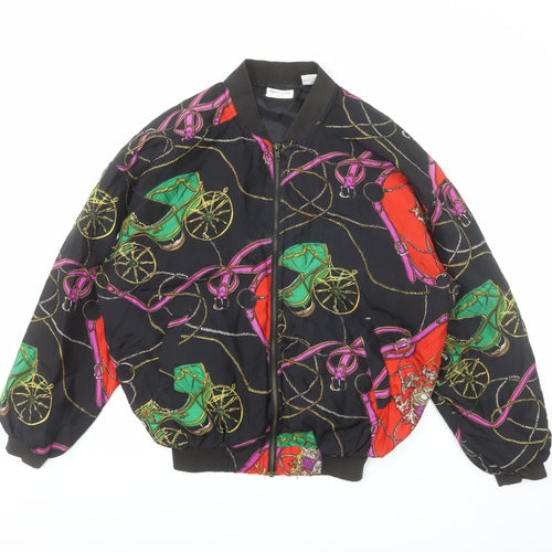 Robert Stock Men's Multicoloured Silk Bomber Jacket S Retro Vintage