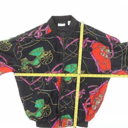 Robert Stock Men's Multicoloured Silk Bomber Jacket S Retro Vintage