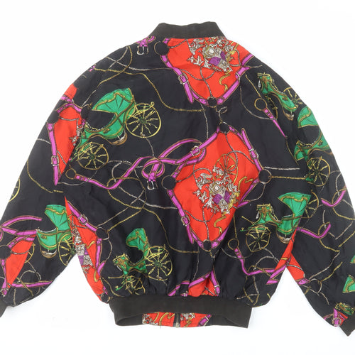 Robert Stock Men's Multicoloured Silk Bomber Jacket S Retro Vintage