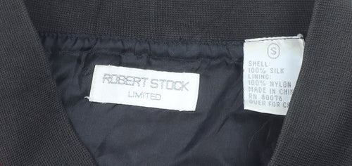 Robert Stock Men's Multicoloured Silk Bomber Jacket S Retro Vintage