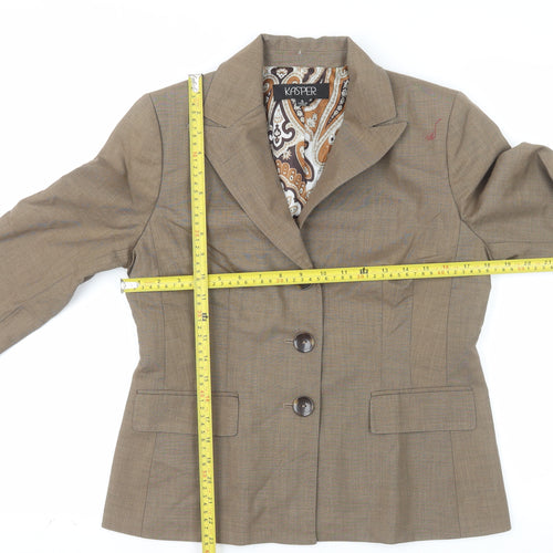 Kasper Women's Beige Single-Breasted Blazer Size 10 Classic Fit
