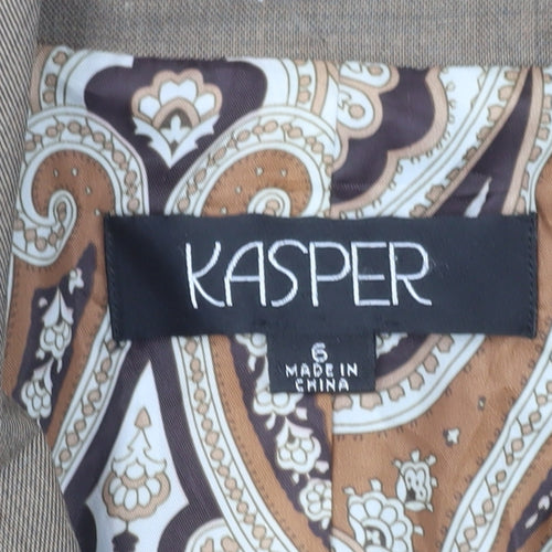 Kasper Women's Beige Single-Breasted Blazer Size 10 Classic Fit