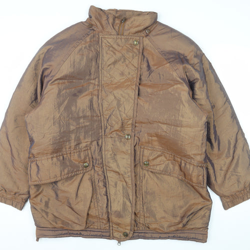 London Fog Mens Brown M Mid-Length Quilted Winter Puffer Jacket