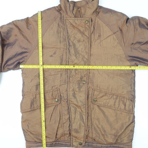 London Fog Mens Brown M Mid-Length Quilted Winter Puffer Jacket