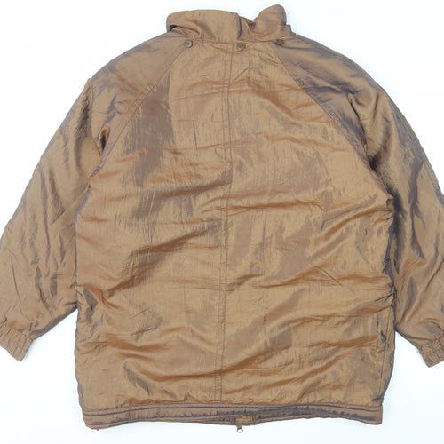 London Fog Mens Brown M Mid-Length Quilted Winter Puffer Jacket