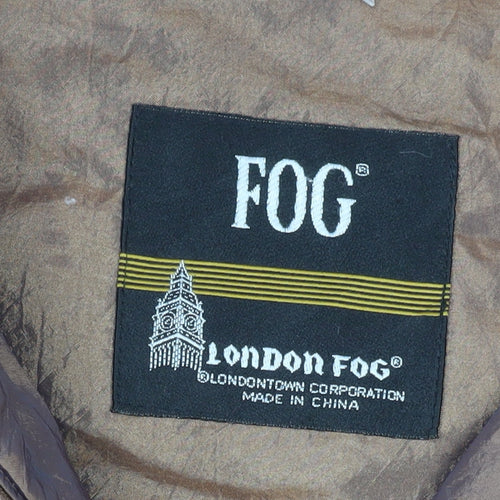 London Fog Mens Brown M Mid-Length Quilted Winter Puffer Jacket