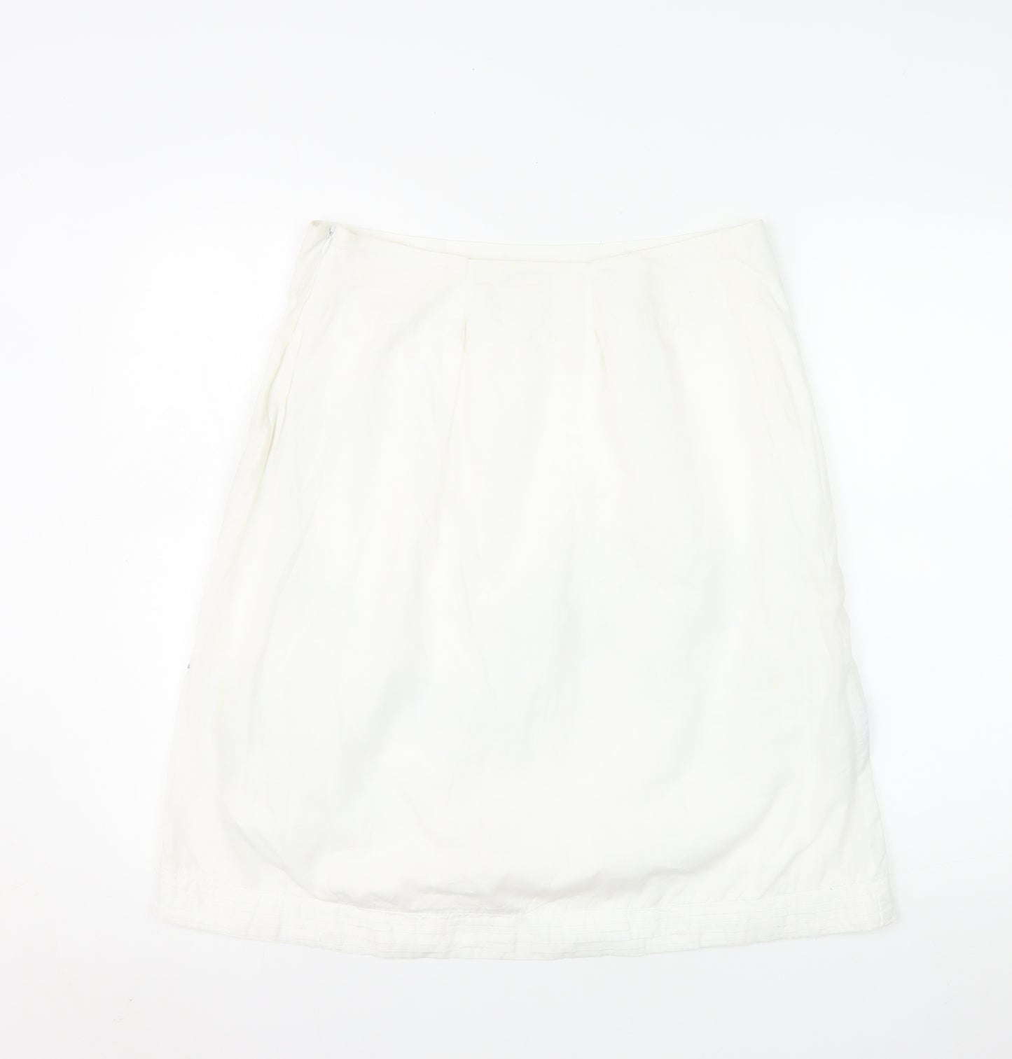 Monsoon Women Ivory Beaded Floral A-Line Skirt Size 14