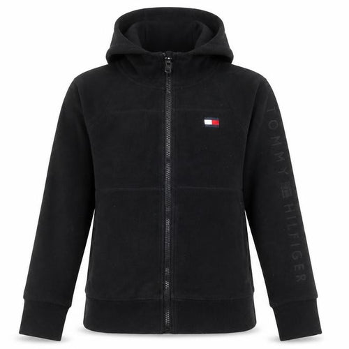 Tommy Hilfiger Women Black XS Full Zip Hoodie Fleece Sporty Warm