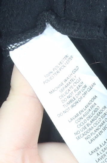 Tommy Hilfiger Women Black XS Full Zip Hoodie Fleece Sporty Warm