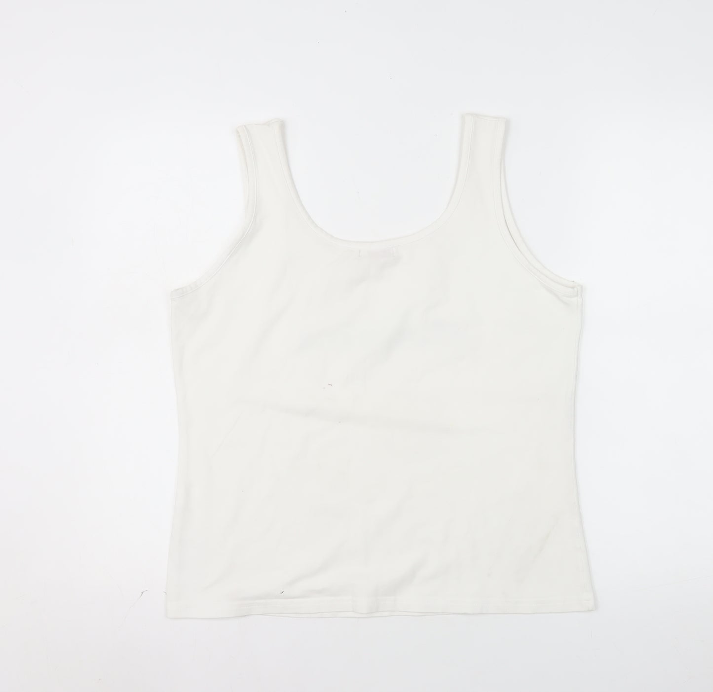Rose Women's White 2XL Cotton Stretch Madeira Tank Top