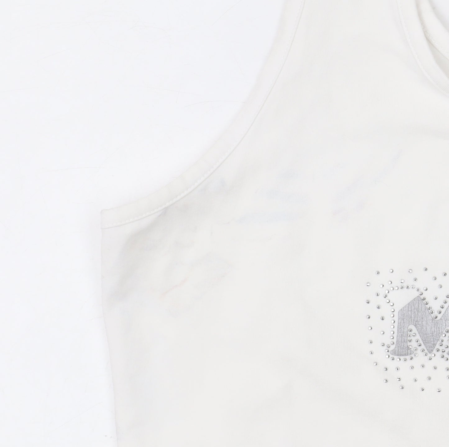 Rose Women's White 2XL Cotton Stretch Madeira Tank Top