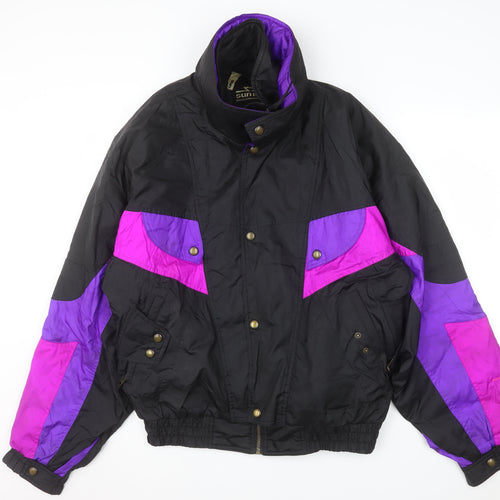 Sun Ice Men's Black Purple 90s Ski Jacket L Colour Block Winter