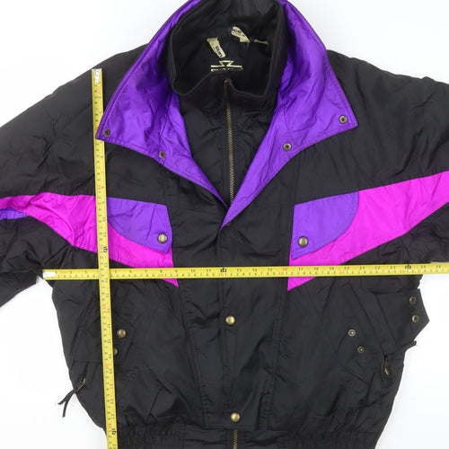 Sun Ice Men's Black Purple 90s Ski Jacket L Colour Block Winter