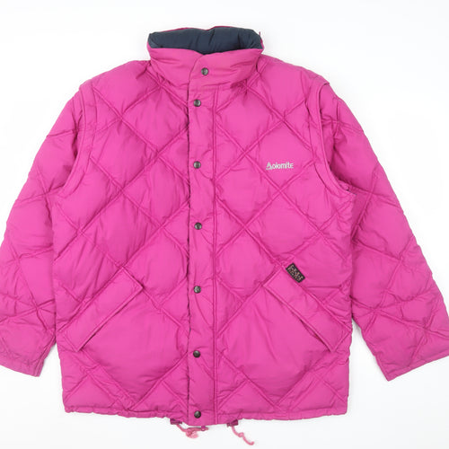 Dolomite Men's Pink Quilted Puffer Jacket L Winter Insulated