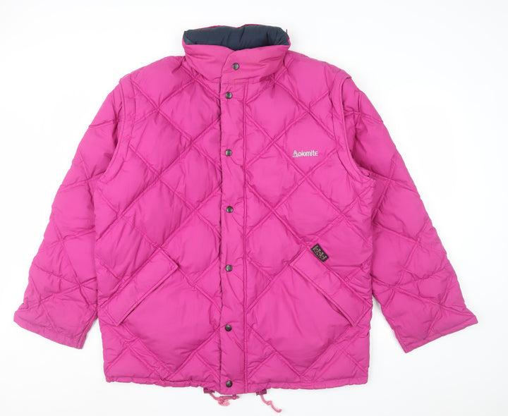 Dolomite Men's Pink Quilted Puffer Jacket L Winter Insulated